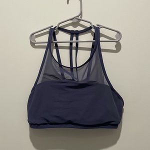 High neck mesh lulu sports bra